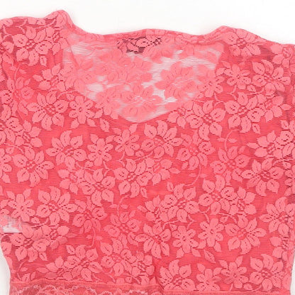 Womens UK Size 8 Topshop Orange Basic T-Shirt
