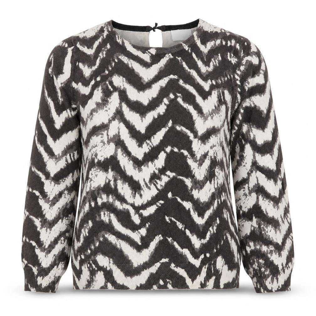 Wallis Womens Brown Scoop Neck Geometric Polyester Pullover Jumper Size S