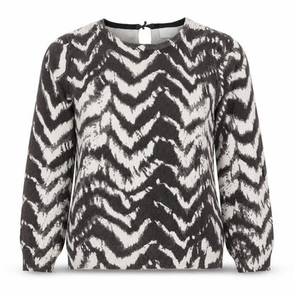 Wallis Womens Brown Scoop Neck Geometric Polyester Pullover Jumper Size S