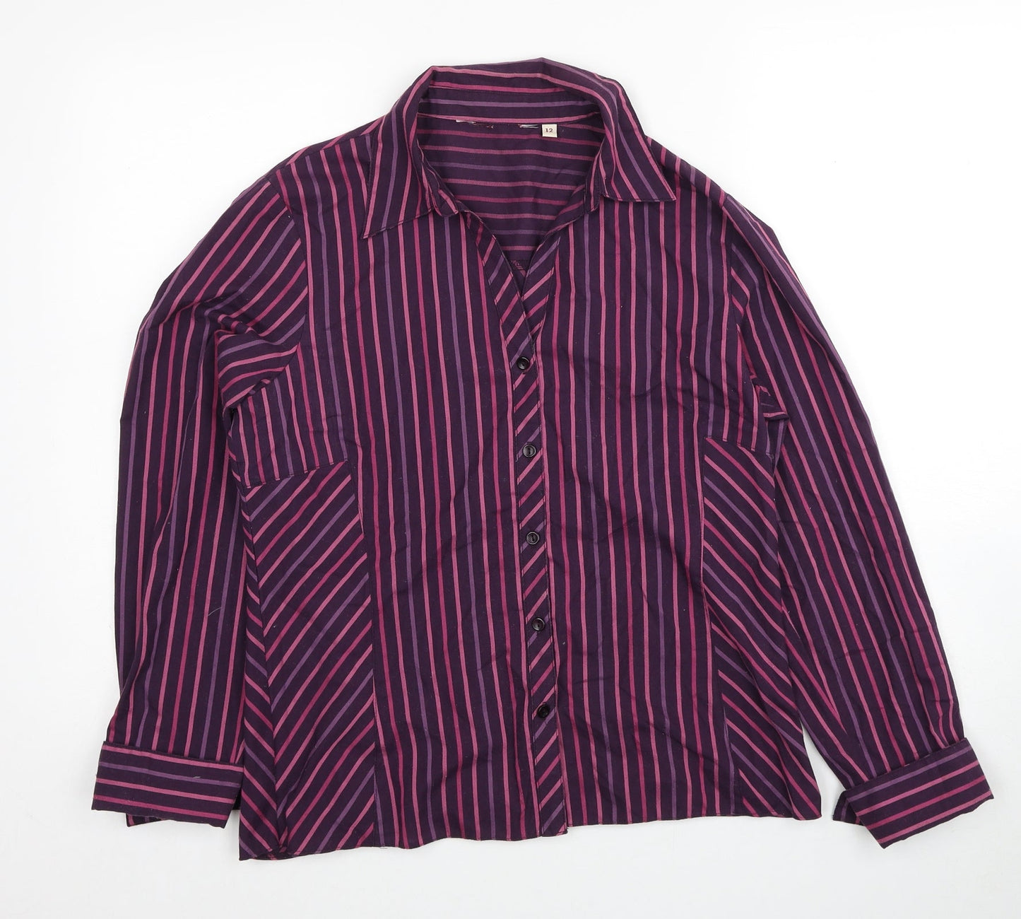 Womens UK Size 12 Preworn Purple Basic Button-Up