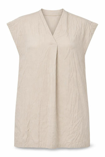 H&M Womens Beige Polyester A-Line Size S V-Neck Pullover