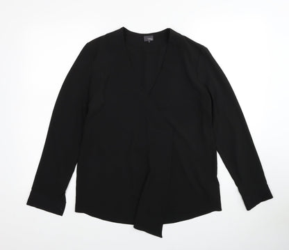 Womens UK Size S Sparkle & Fade Black Basic Blouse
