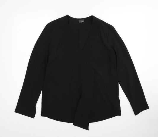 Womens UK Size S Sparkle & Fade Black Basic Blouse