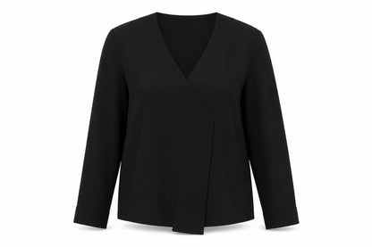 Womens UK Size S Sparkle & Fade Black Basic Blouse