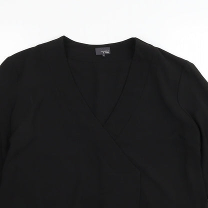Womens UK Size S Sparkle & Fade Black Basic Blouse