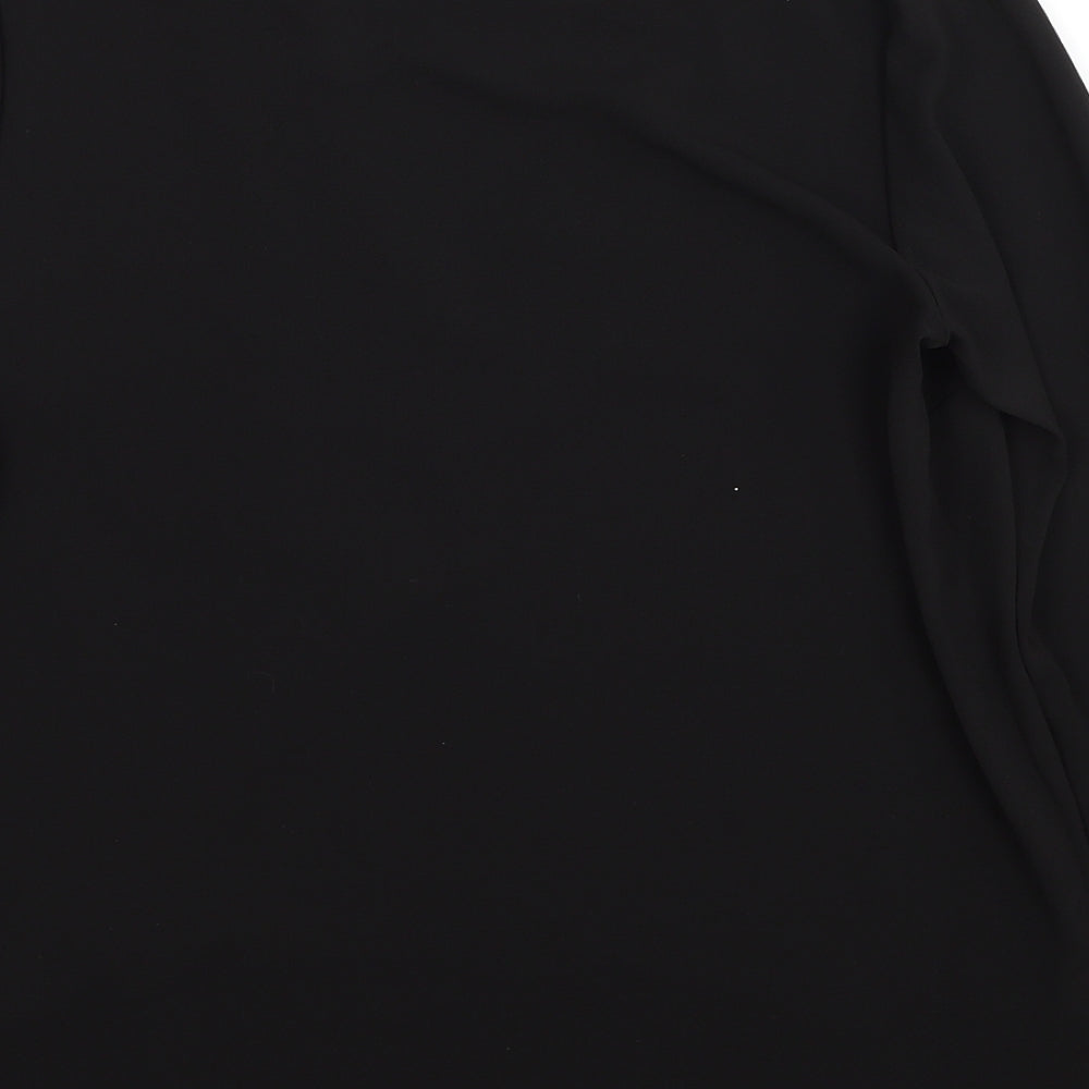 Womens UK Size S Sparkle & Fade Black Basic Blouse