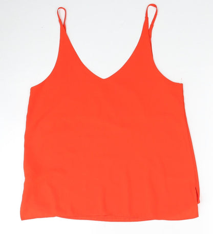 Womens UK Size 10 Topshop Red Basic Tank