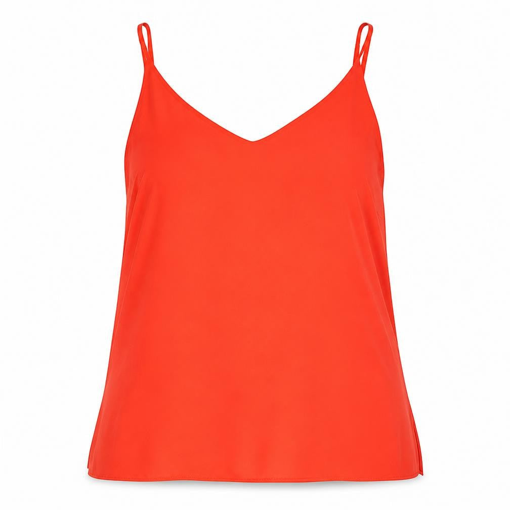 Womens UK Size 10 Topshop Red Basic Tank