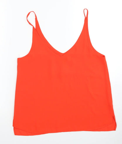 Womens UK Size 10 Topshop Red Basic Tank
