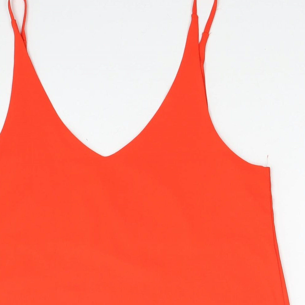 Womens UK Size 10 Topshop Red Basic Tank