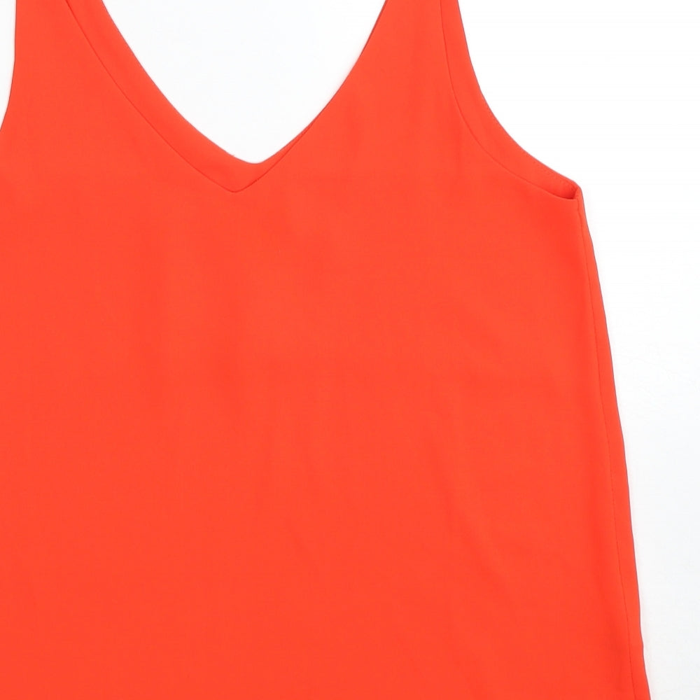 Womens UK Size 10 Topshop Red Basic Tank