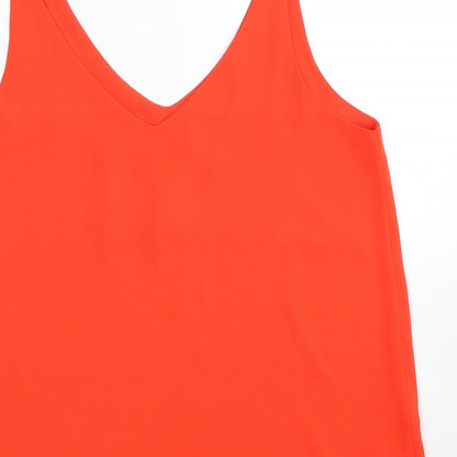 Womens UK Size 10 Topshop Red Basic Tank