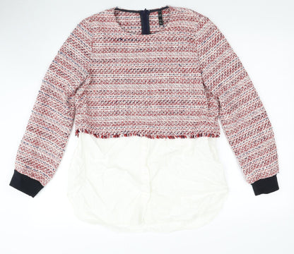Womens UK Size L Zara Red Pullover Jumper