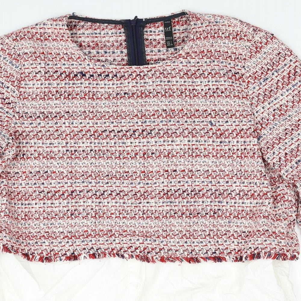 Womens UK Size L Zara Red Pullover Jumper