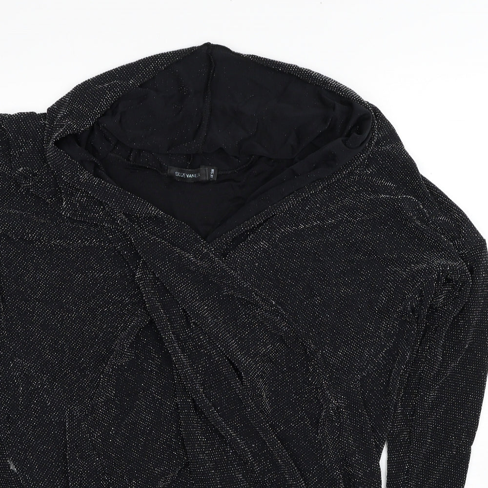 Womens UK Size S Blue Vanilla Black Basic Blouse