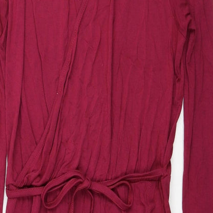 F&F Womens Red Viscose A-Line Size 8 V-Neck Pullover