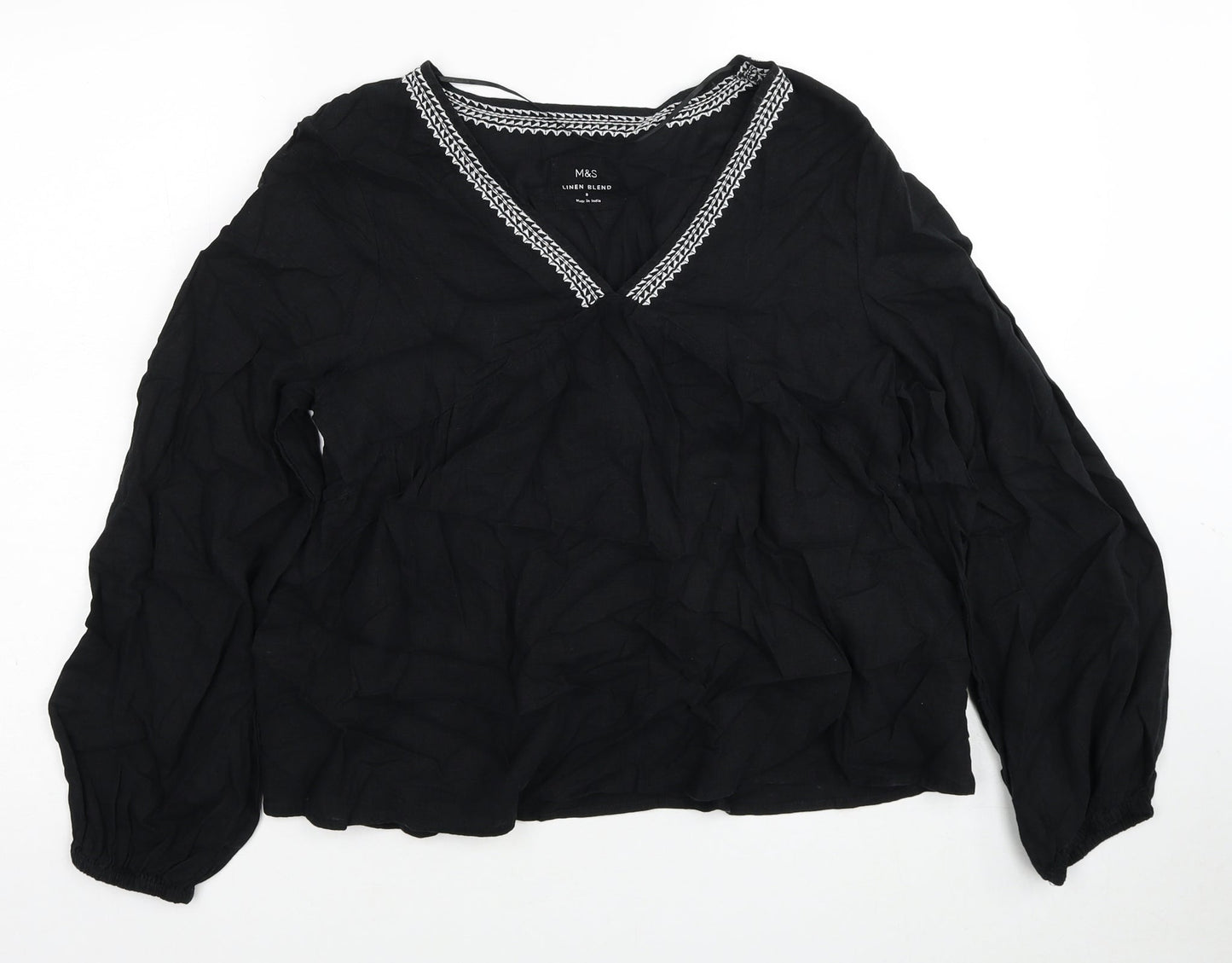 Womens UK Size 8 Marks and Spencer Black Basic Blouse