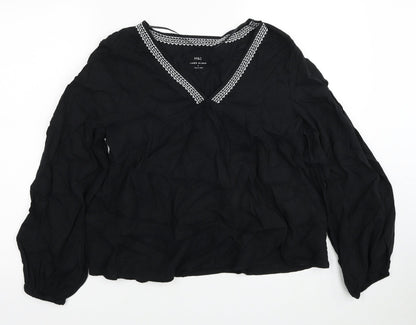 Womens UK Size 8 Marks and Spencer Black Basic Blouse