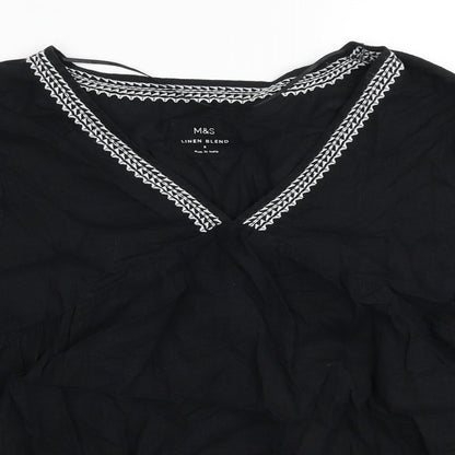 Womens UK Size 8 Marks and Spencer Black Basic Blouse