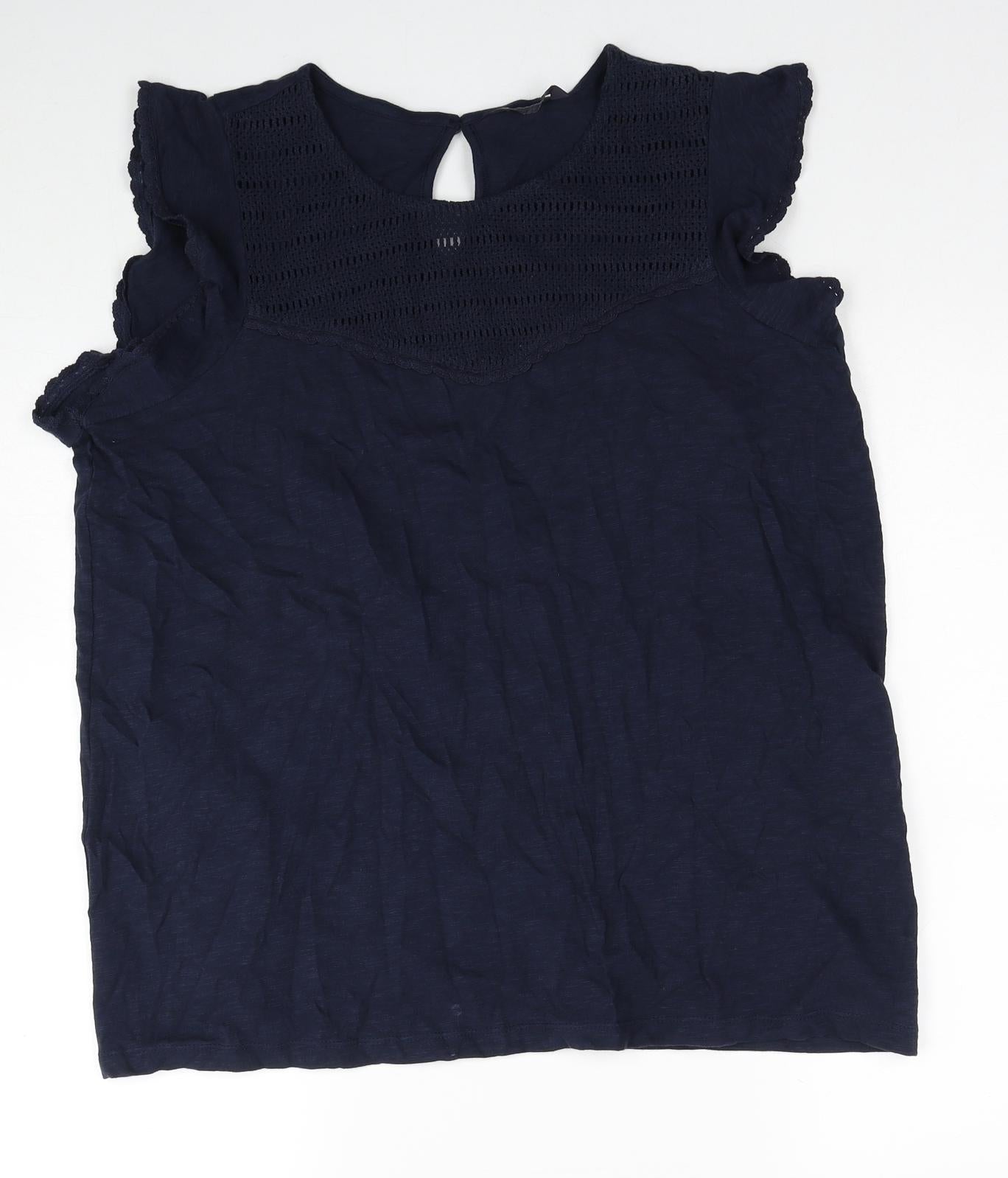 Womens UK Size 10 Marks and Spencer Blue Basic Tank