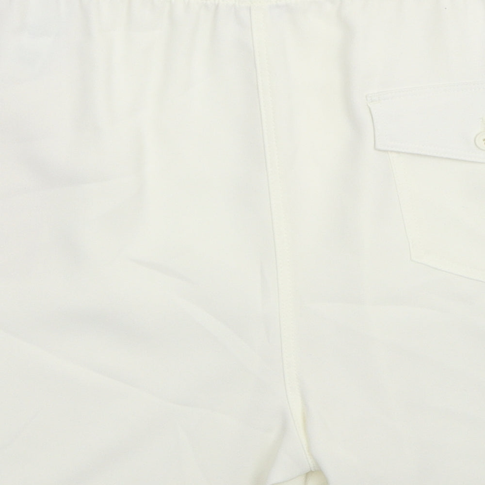 Marks and Spencer Womens White Polyester Basic Shorts Size 22 Regular Zip