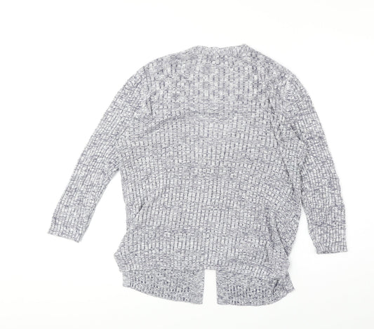 Papaya Womens Grey V-Neck Viscose Cardigan Jumper Size 12 - Tie Front