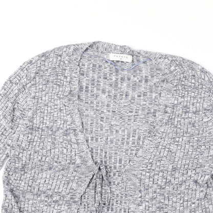 Papaya Womens Grey V-Neck Viscose Cardigan Jumper Size 12 - Tie Front