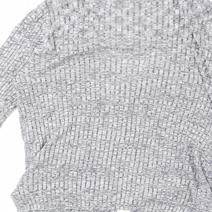 Papaya Womens Grey V-Neck Viscose Cardigan Jumper Size 12 - Tie Front
