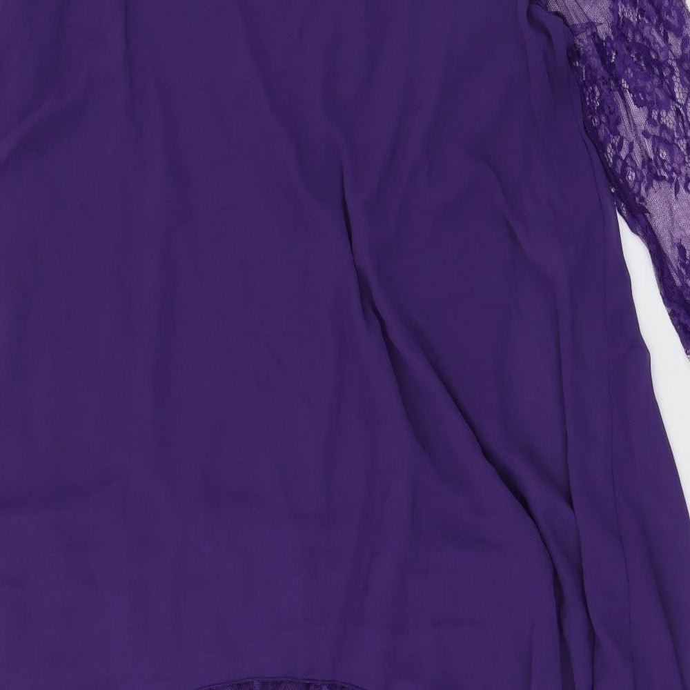 Preworn Womens Purple Fair Isle Polyester A-Line Size XL Round Neck Pullover