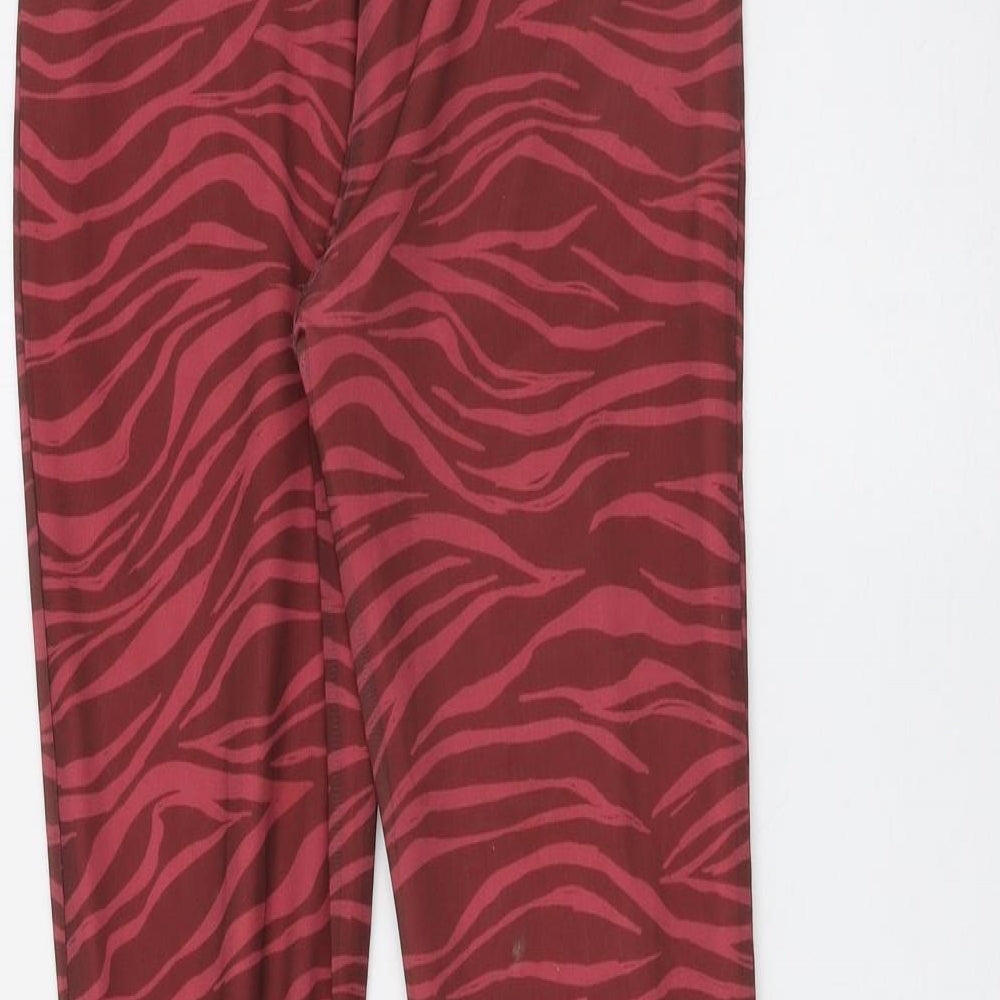 Candy Couture Girls Red Animal Print Polyester Jogger Trousers Size 12 Years Regular Pullover
