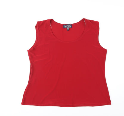 Womens UK Size 16 Saloos Red Basic Tank