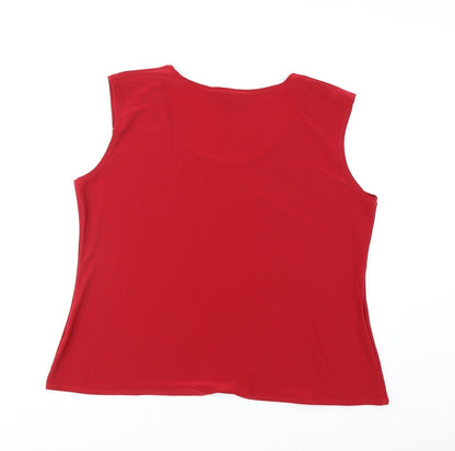 Womens UK Size 16 Saloos Red Basic Tank