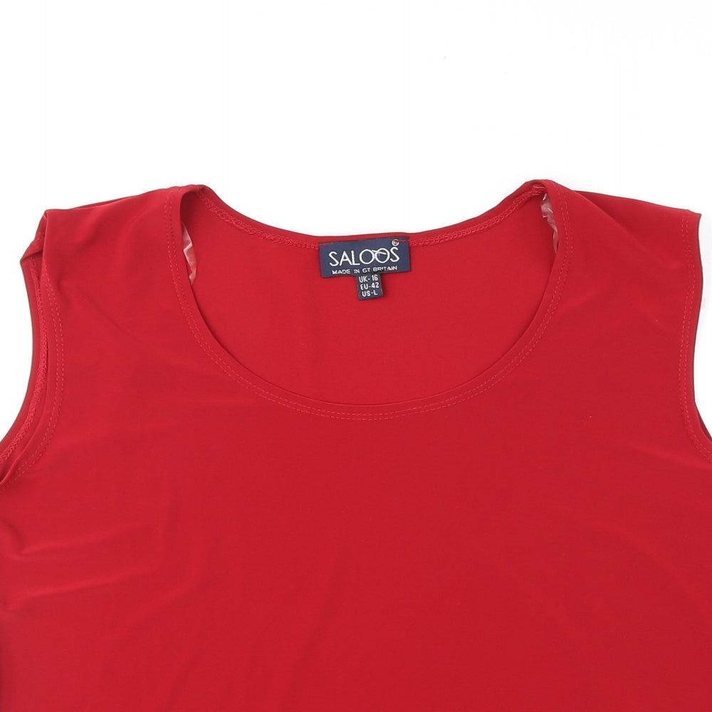 Womens UK Size 16 Saloos Red Basic Tank