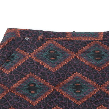 Indigo Womens Multicoloured Geometric Polyester A-Line Skirt Size 8 Zip