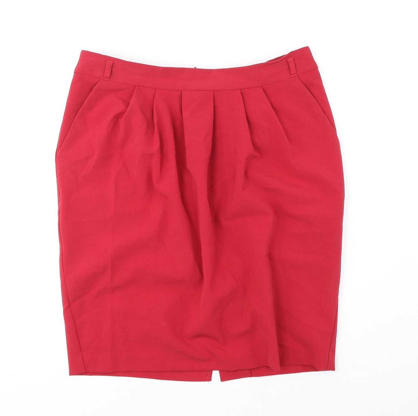 Papaya Womens Red Polyester A-Line Skirt Size 8 Zip