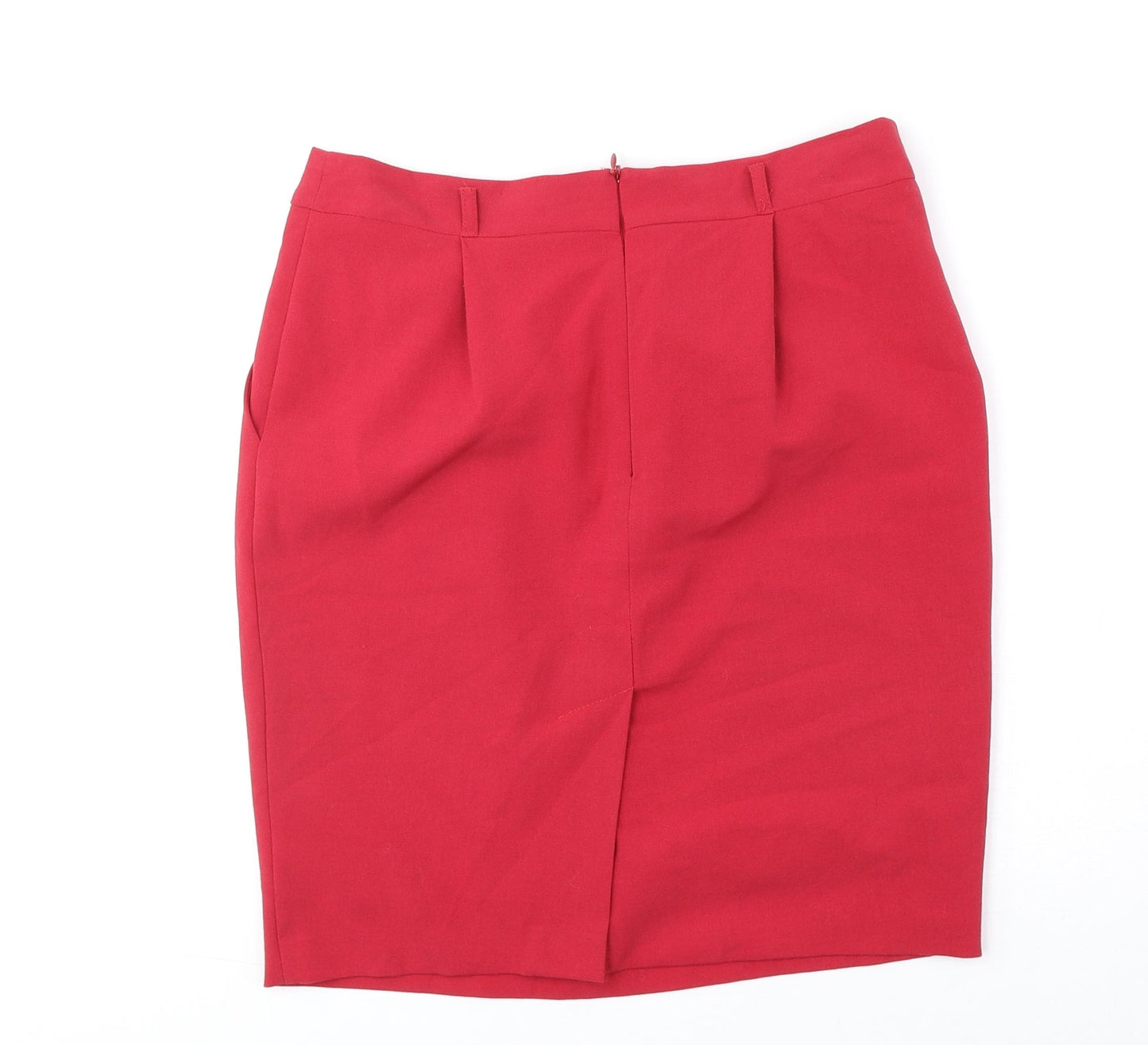 Papaya Womens Red Polyester A-Line Skirt Size 8 Zip