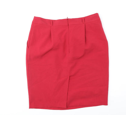 Papaya Womens Red Polyester A-Line Skirt Size 8 Zip