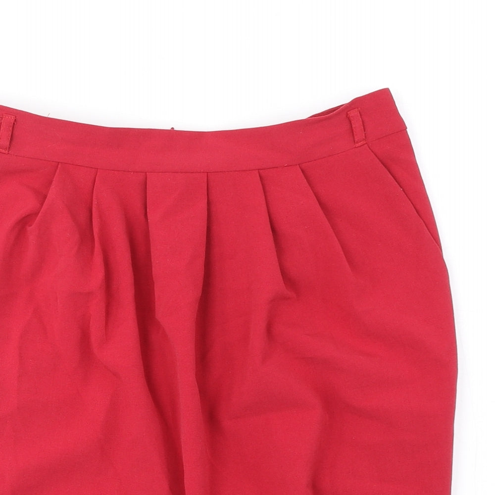 Papaya Womens Red Polyester A-Line Skirt Size 8 Zip