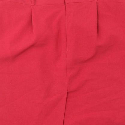 Papaya Womens Red Polyester A-Line Skirt Size 8 Zip
