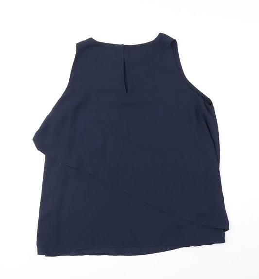 Womens UK Size M Mango Blue Basic Tank