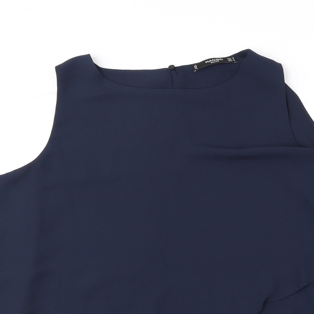 Womens UK Size M Mango Blue Basic Tank
