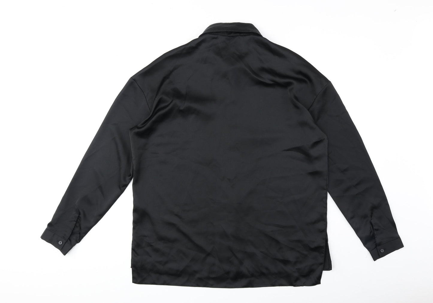 Womens UK Size 10 ASOS Black Basic Button-Up