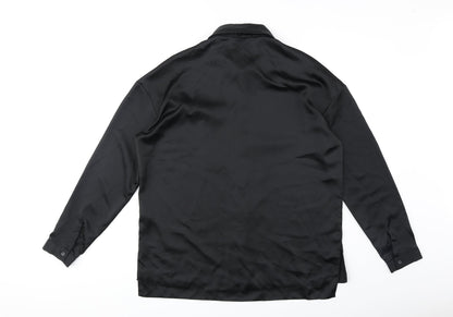 Womens UK Size 10 ASOS Black Basic Button-Up