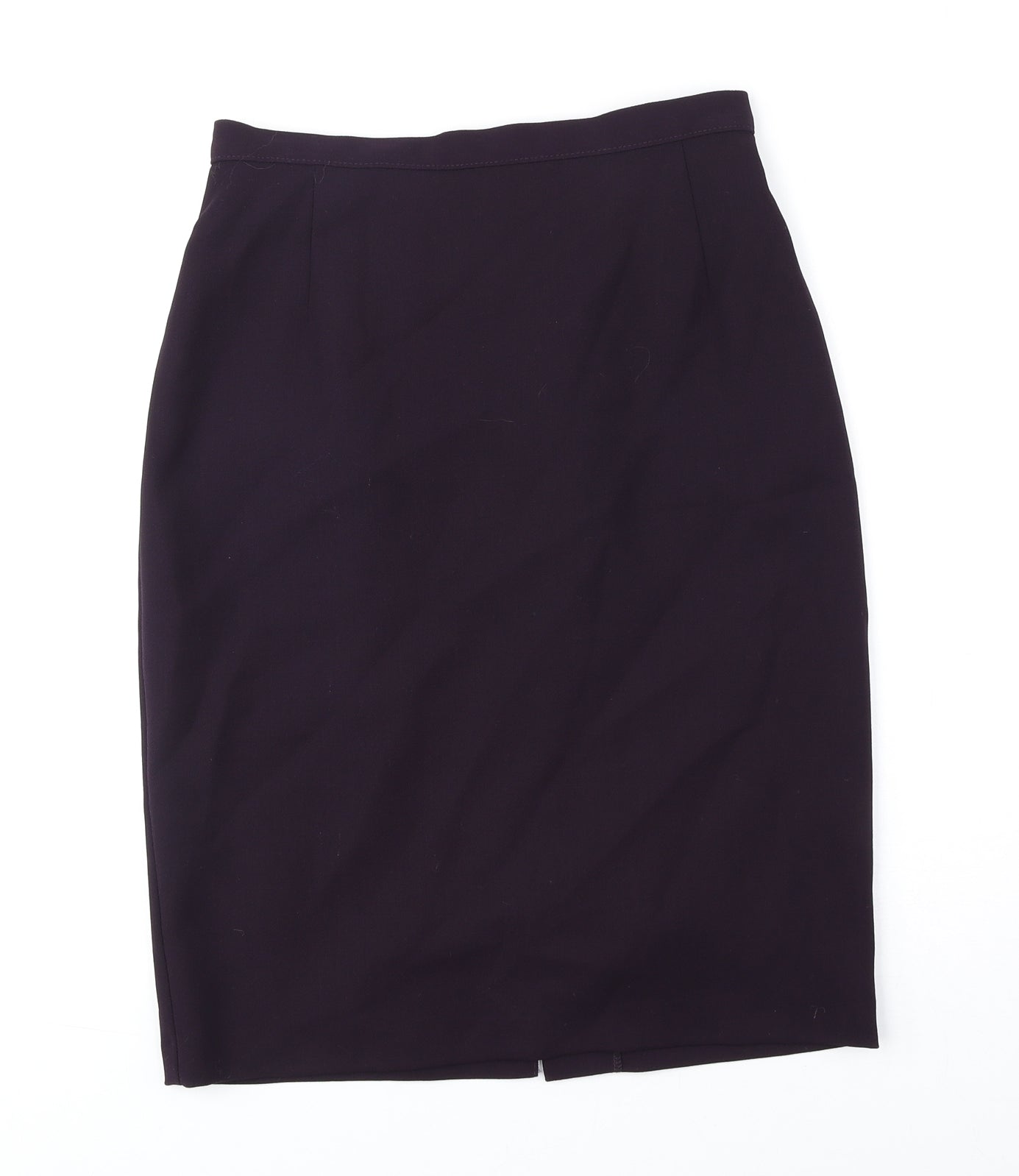 Marks and Spencer Womens Purple Wool Straight & Pencil Skirt Size 10 Zip