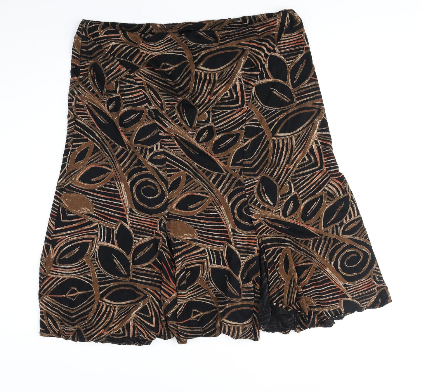 CC Womens Brown Geometric Polyester Swing Skirt Size XL