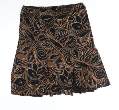 CC Womens Brown Geometric Polyester Swing Skirt Size XL