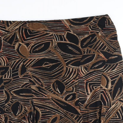 CC Womens Brown Geometric Polyester Swing Skirt Size XL