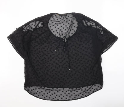 Womens UK Size L Zara Black Basic Blouse