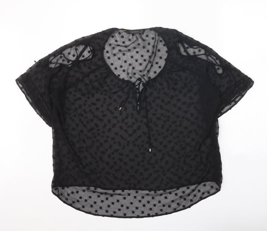 Womens UK Size L Zara Black Basic Blouse
