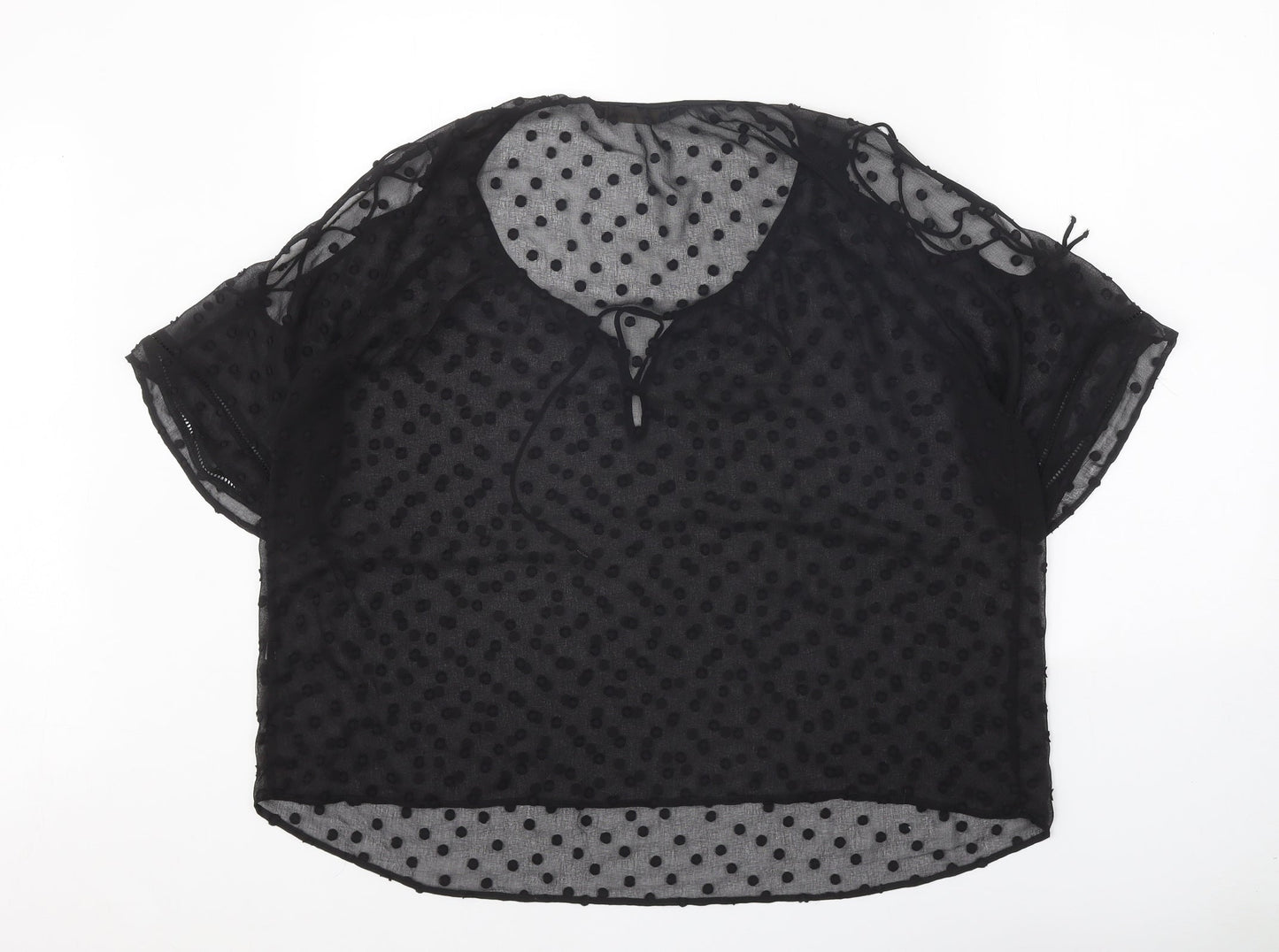 Womens UK Size L Zara Black Basic Blouse
